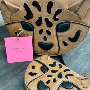 Kate Spade Lucy 3D Leopard Flap Crossbody Bag and Coin Purses